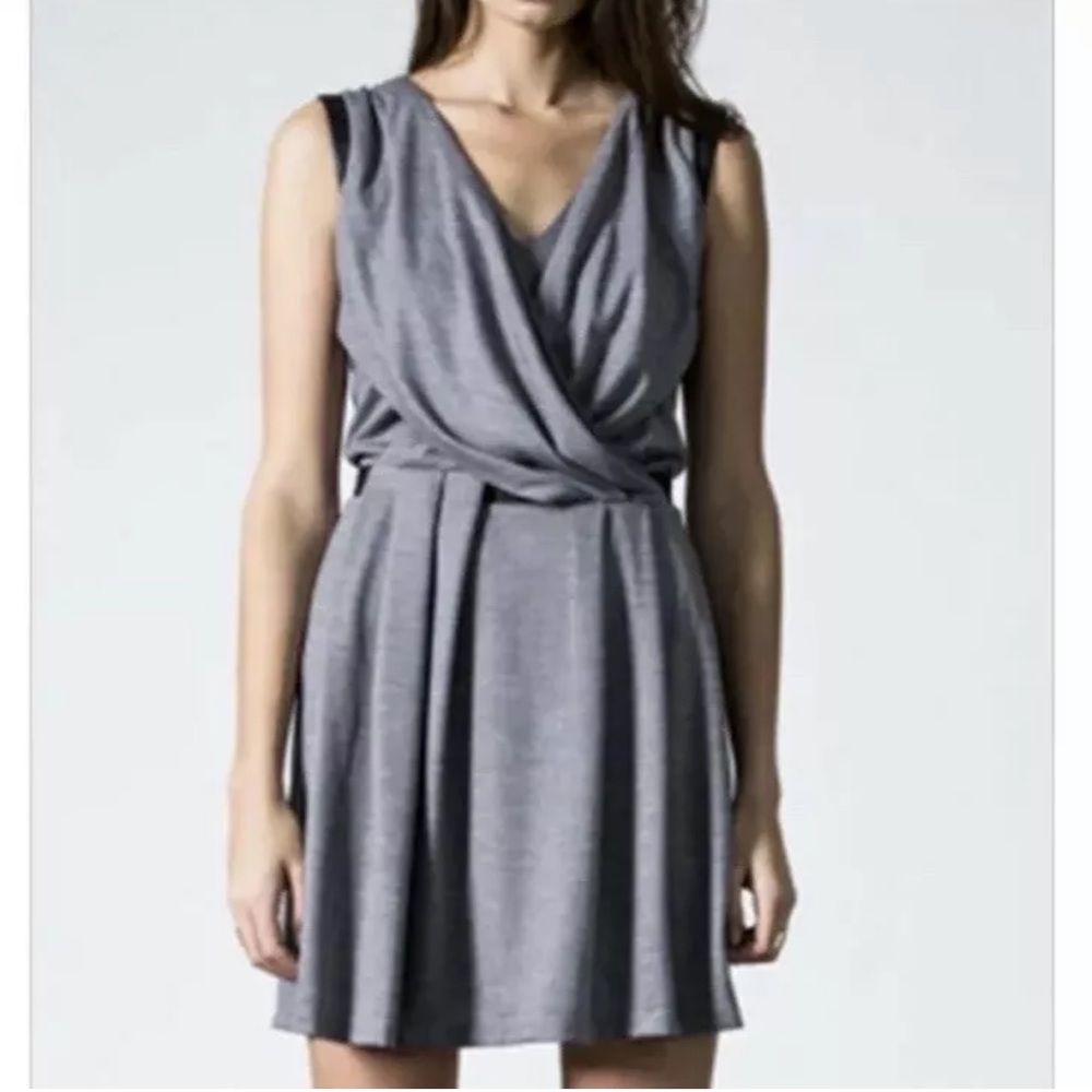 Wai Ming Tyler Dress in Fog/Black Leather Small 🙌